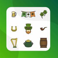 Flat Modern St Patrick's Day Vector Clipart Collection