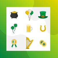 Flat Modern St Patrick's Day Vector Clipart Collection