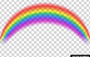 Transparent rainbow. Vector illustration. Realistic rainbow on transparent background.