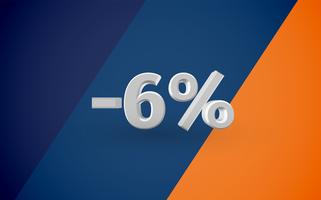 3D sale illustration with percentage, vector