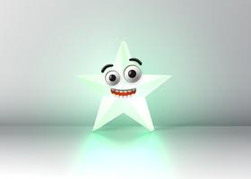 Alta estrella sonriente detallada, ilustración vectorial vector