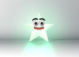 High detailed smiley star, vector illustration