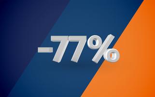 3D sale illustration with percentage, vector