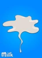 Realistic milk drop, splashes, liquid isolated on blue background. vector illustration