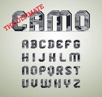 Camouflage Character, detailed vector fonts