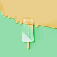 Realistic icecream bar, with melting cream, vector illustration