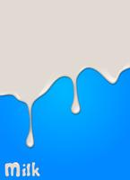 Gota de leche realista, salpicaduras, líquido aislado sobre fondo azul. ilustración vectorial vector
