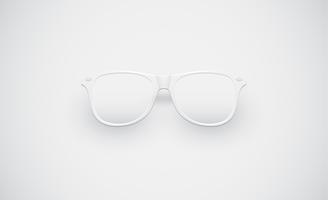 White matte sunglasses for advertisng, vector illustration