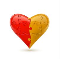 Puzzle heart. Vector illustration