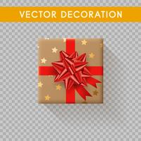 Caja de regalo realista vista superior. Cajas de regalo sin fondo. Ilustración vectorial vector