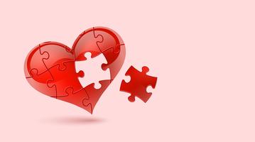 Puzzle heart. Vector illustration