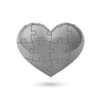 Puzzle heart. Vector illustration