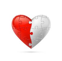 Puzzle heart. Vector illustration