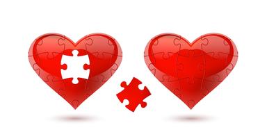 Puzzle heart. Vector illustration