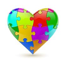 Puzzle heart. Vector illustration