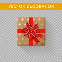 Realistic gift box top view. Gift boxes without background. Vector illustration