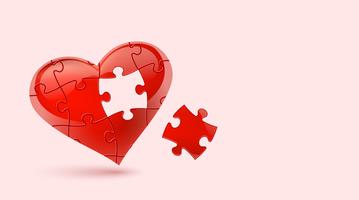 Puzzle heart. Vector illustration