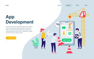 Modern flat web page design template of App Development  vector