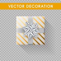 Realistic gift box top view. Gift boxes without background. Vector illustration