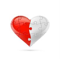 Puzzle heart. Vector illustration