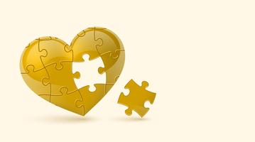 Puzzle heart. Vector illustration