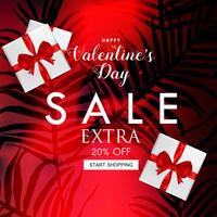 Valentines Day sale website banner vector