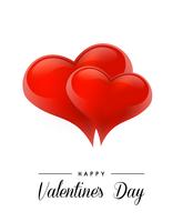 Valentine's Day background with realistic hearts. Vector illustration. Cute love banner or greeting card