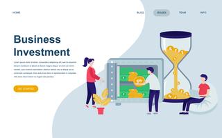 Modern flat web page design template of Business Investment vector