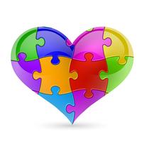 Puzzle heart. Vector illustration