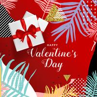 Happy Valentines Day typography poster, romantic greeting card vector illustration design