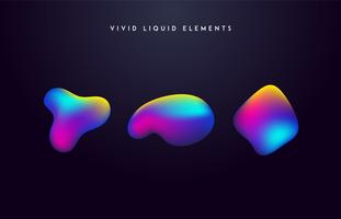 Gradient vivid shapes. Modern abstract colorful vector fluid collection.