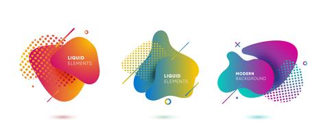 Gradient abstract banners with flowing liquid shapes vector