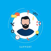 Customer service, live chat support, technical support, call centre flat vector illustration design