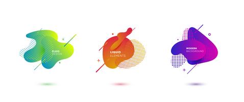 Gradient abstract banners with flowing liquid shapes vector