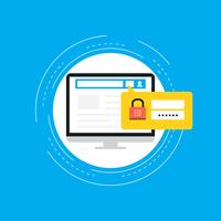 Secure account login flat vector illustration design