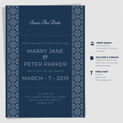 Vintage Wedding Invitation Card Templates