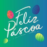 Letras de texto de feliz Pascua en el elemento de huevos de lengua española
