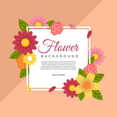 Flat Flower Vector Background Template