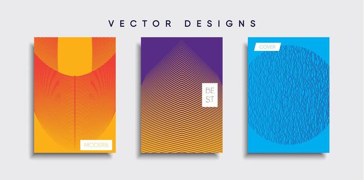 Diseños de portadas de vectores mínimos. Plantilla de póster de futuro.