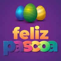 Título brasileño portugués que dice la tarjeta de felicitación feliz de Pascua vector