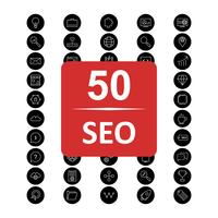 Conjunto de vectores SEO posicionamiento en buscadores iconos de optimización