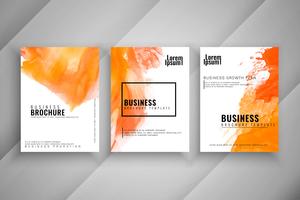 Abstract watercolor business brochure template set vector