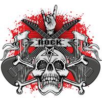 aggressive emblem with skull