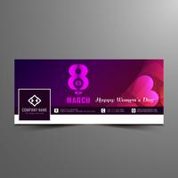 Abstract modern Women's day facebook banner template vector