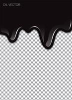Realistic Black Oil isolated on transparent background. Vector illustration.