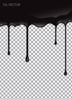 Realistic Black Oil isolated on transparent background. Vector illustration.