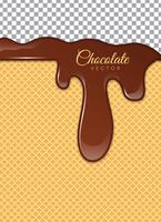 Liquid Chocolate or Brown Paint. Vector illustration.