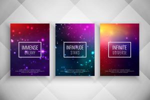 Abstract stylish galaxy style brochure template set vector