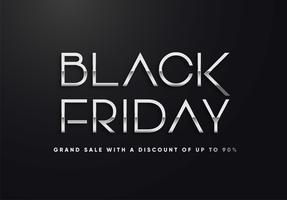 Black Friday silver letters vector illustration