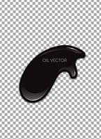 Realistic Black Oil isolated on transparent background. Vector illustration.